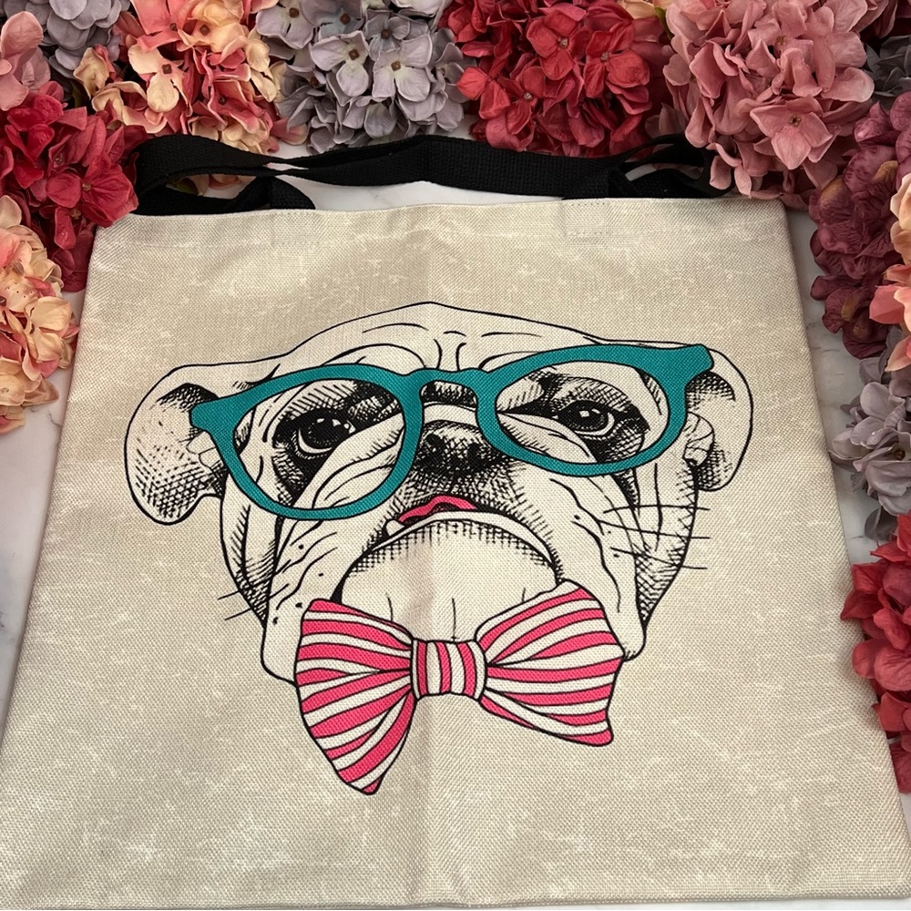 Eco-Friendly Preppy English Bulldog Folding Tote Bag - Picture 8 of 14